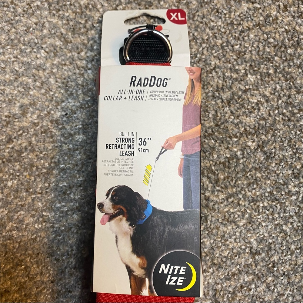 Nite Ize Dog Collar and Leash - NEW XL Red